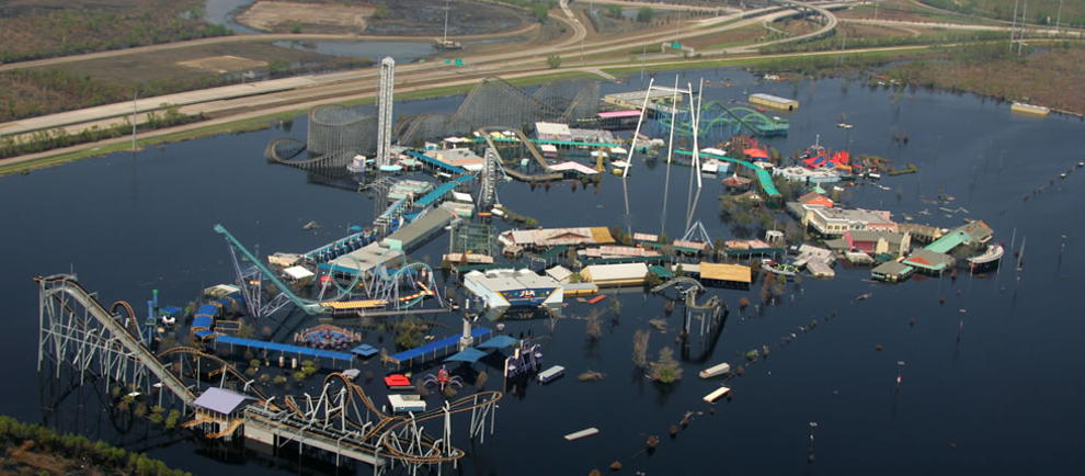 So sah der Six Flags New Orleans nach dem Hurricane aus (c) http://www.moderndayruins.com/2012/09/six-flags-new-orleans.html