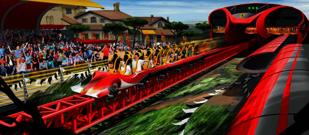 So wird die Achterbahn im "Ferrari Land" aussehen (c) Port Aventura