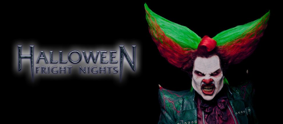 Halloween Fright Nights mit Eddie dem Clown (c) Bilder Walibi Holland/Collage ThemePark-Central.de