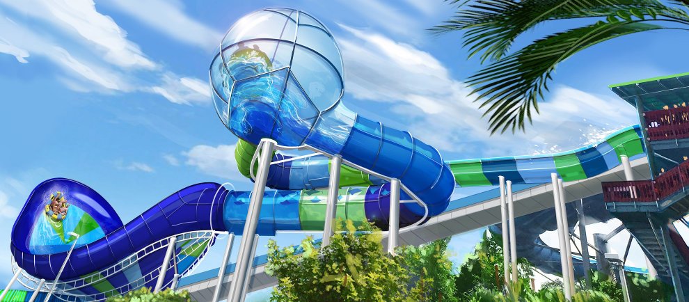 So wird die neue Rutsche "Sea Ray Rush" fertig aussehen (c) Sea World Orlando / Aqauatica