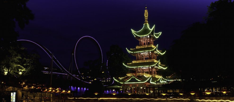 Besonders am Abend herrscht im Park eine tolle Atmosphäre (c) Tivoli Gardens