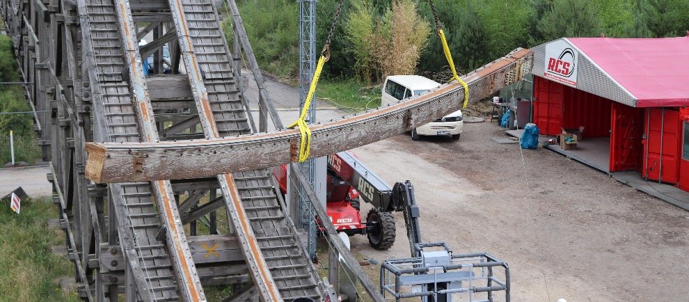 Endlich ist der Umbau der Holzachterbahn „Colossos“ gestartet © Heide Park Resort