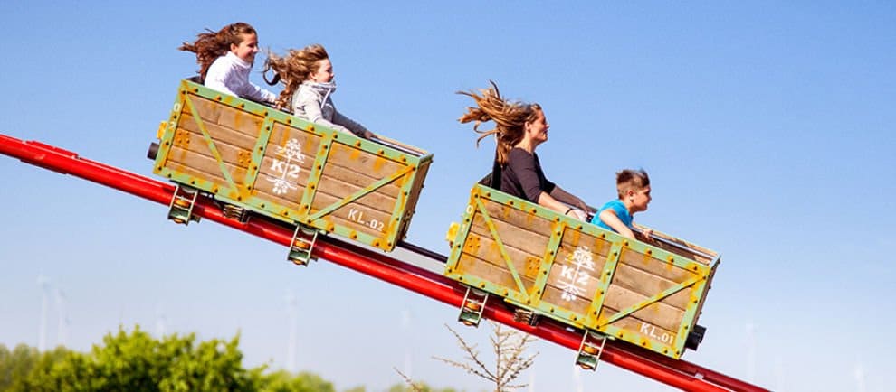 Karls K2-Achterbahn in Fahrt © Karls Erlebnis-Dorf