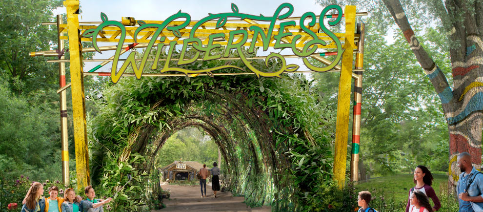 Der Eingang in den Themenbereich "Wilderness" © Walibi Holland