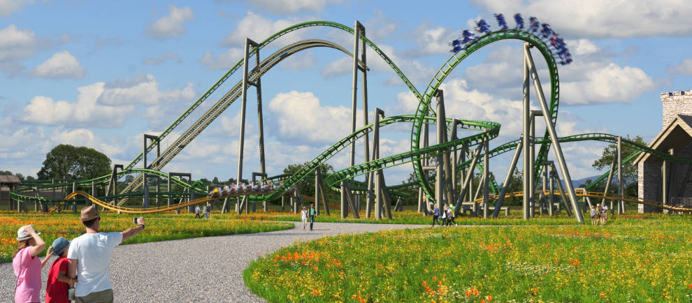 Ein kleiner Blick auf das Achterbahn Projekt vom Tayto Park © Tayto Park