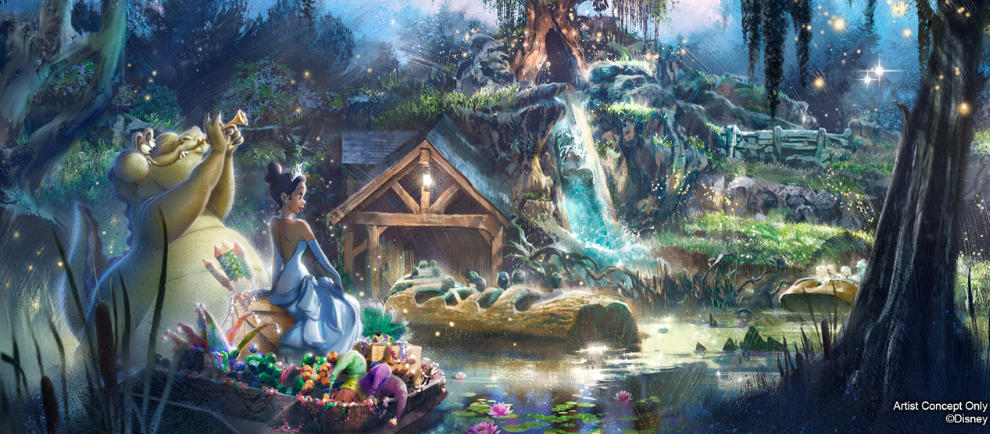 "Splash Mountain" bekommt eine neue Thematisierung! Die Wasserbahn behandelt bald den Film "Küss den Frosch" © Disney