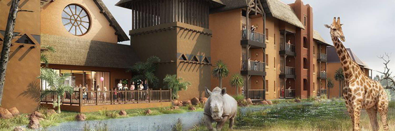 Das Hotel bietet einen tollen Ausblick auf die "Savanne" des Tierparks © Le Pal