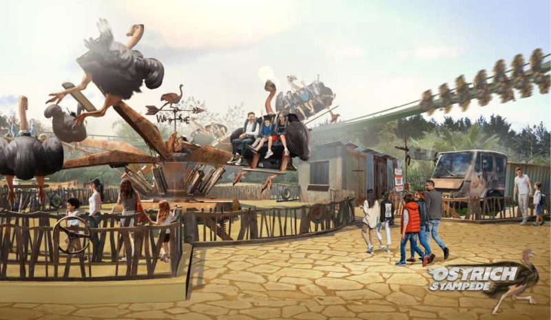 chessington world of adventures ostrich stampede visual
