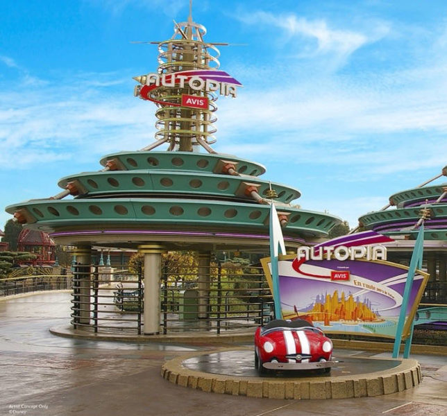 Eingangsbereich von Autopia by Avis im Disneyland Paris