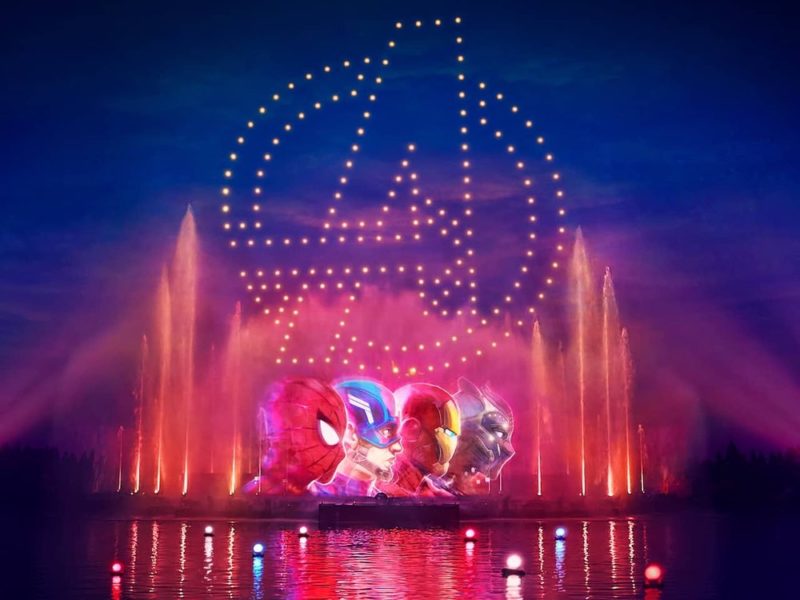 Eine Avengers Szene aus der Show Disney Cascade of Light
