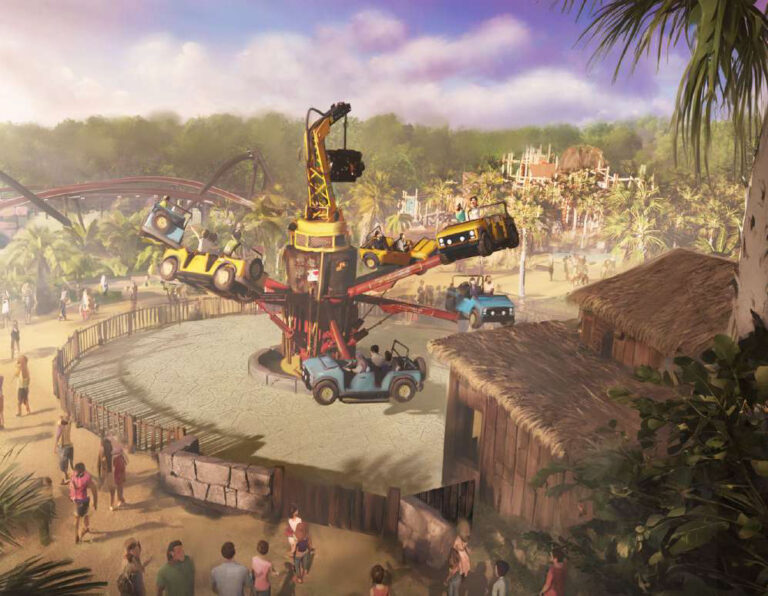 Walibi Rhône-Alpes bekommt 2026 noch mehr Neuheiten und erweitert "Exotic Island"! 2 So könnte der Flat Ride fertig aussehen © Walibi Rhone-Alpes