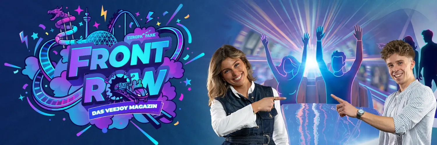Der Europa-Park präsentiert „Front Row – das VEEJOY Magazin“ 2 "Front Row - Das VEEJOY Magazin" ab sofort jeden letzten Donnerstag im Monat bei VEEJOY © Europa-Park Resort